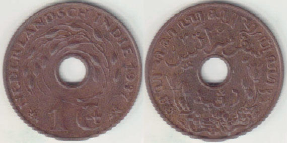 1937 Netherlands Indies 1 Cent A008849